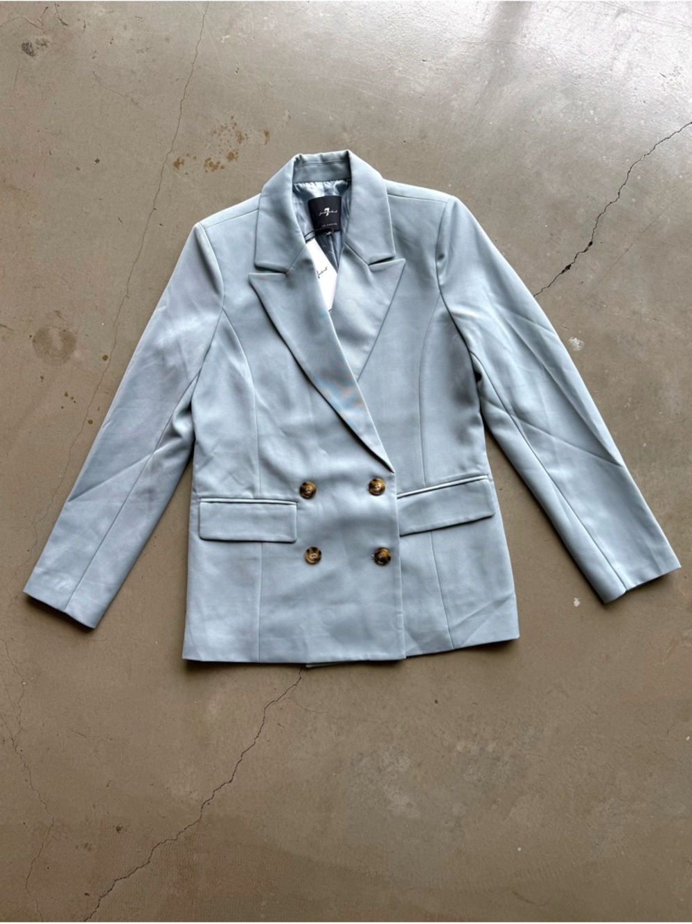 7 For All Mankind / Double Breasted Blazer / Blue - Picture 3 of 14